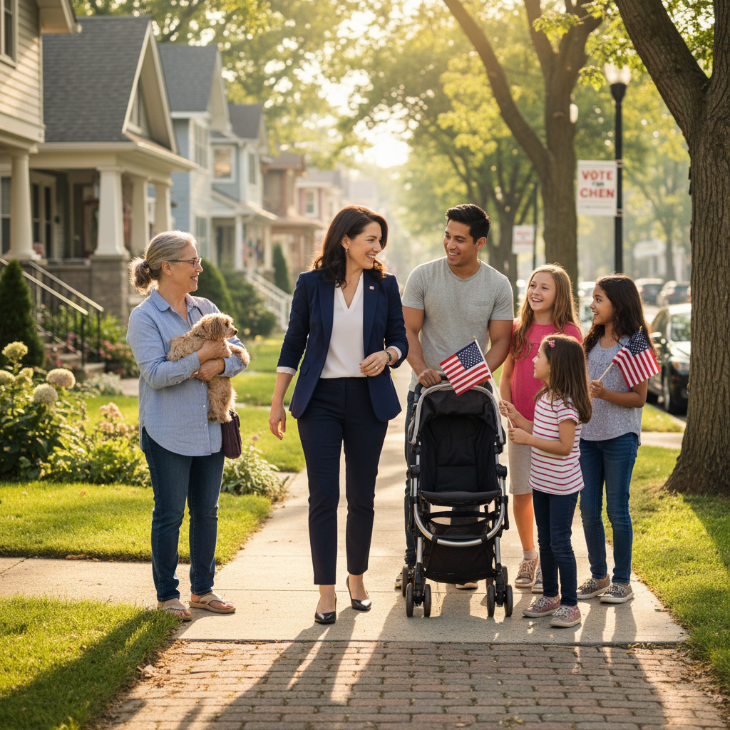 시민들과 소통하는 현장 정치 모습