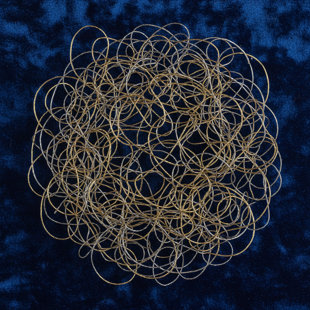 복잡한 감정이 얽힌 추상적인 선