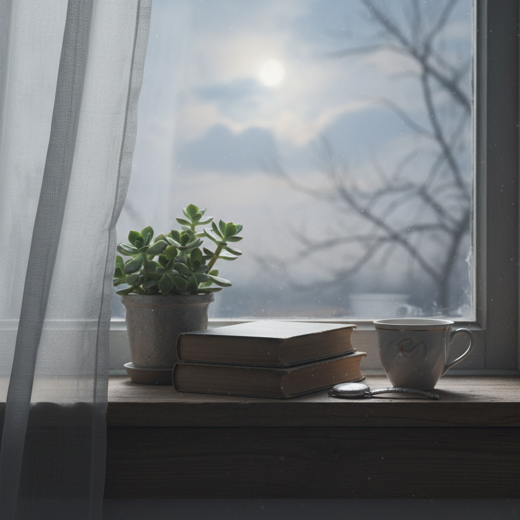 창가에 비치는 은은한 달빛