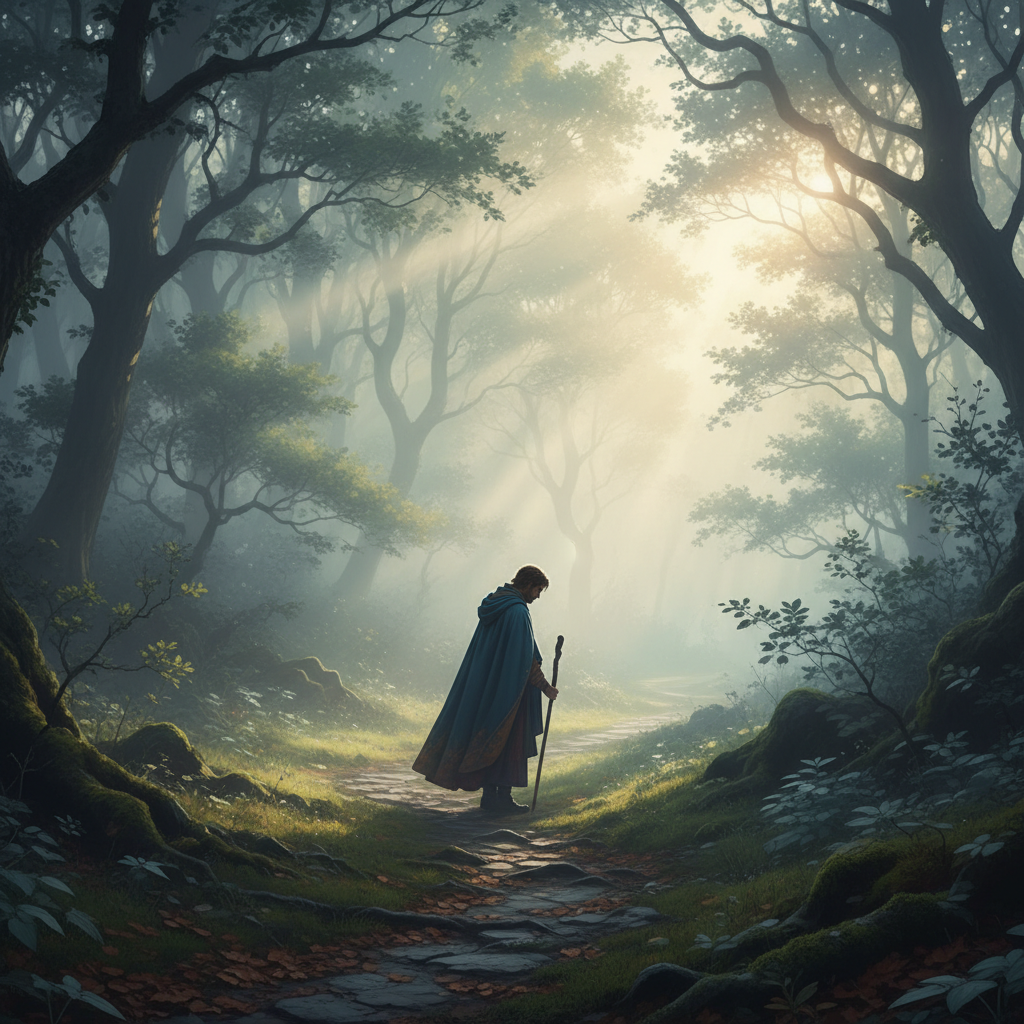 숲길을 걷는 사람