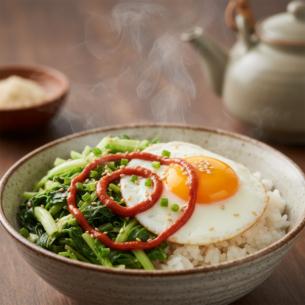 정갈하게 담긴 봄동 비빔밥