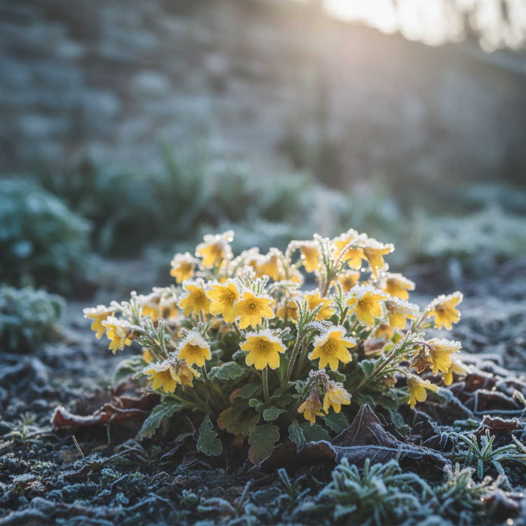 쌀쌀한 바람 속 피어나는 봄꽃