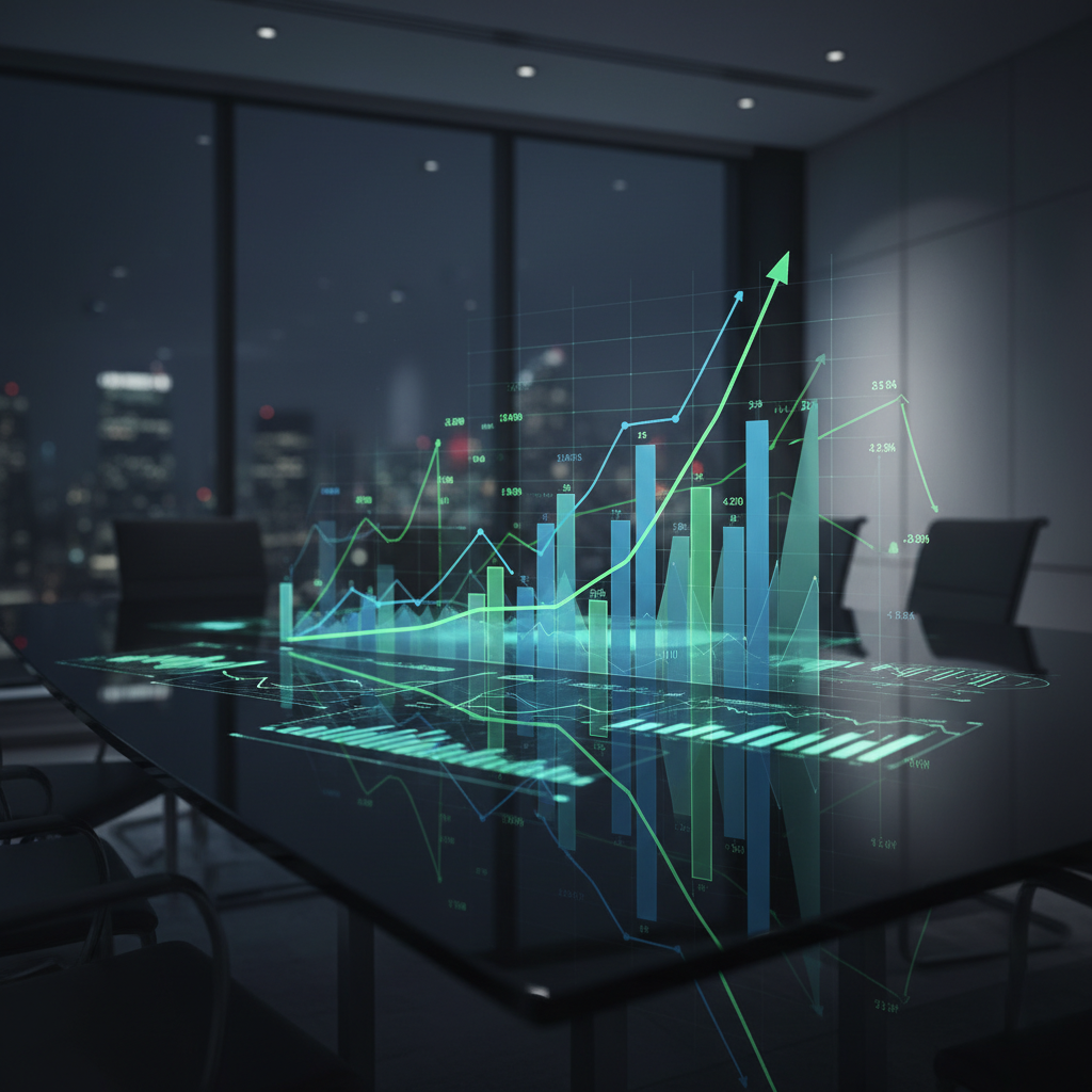 재무제표와 데이터 분석을 나타내는 그래프