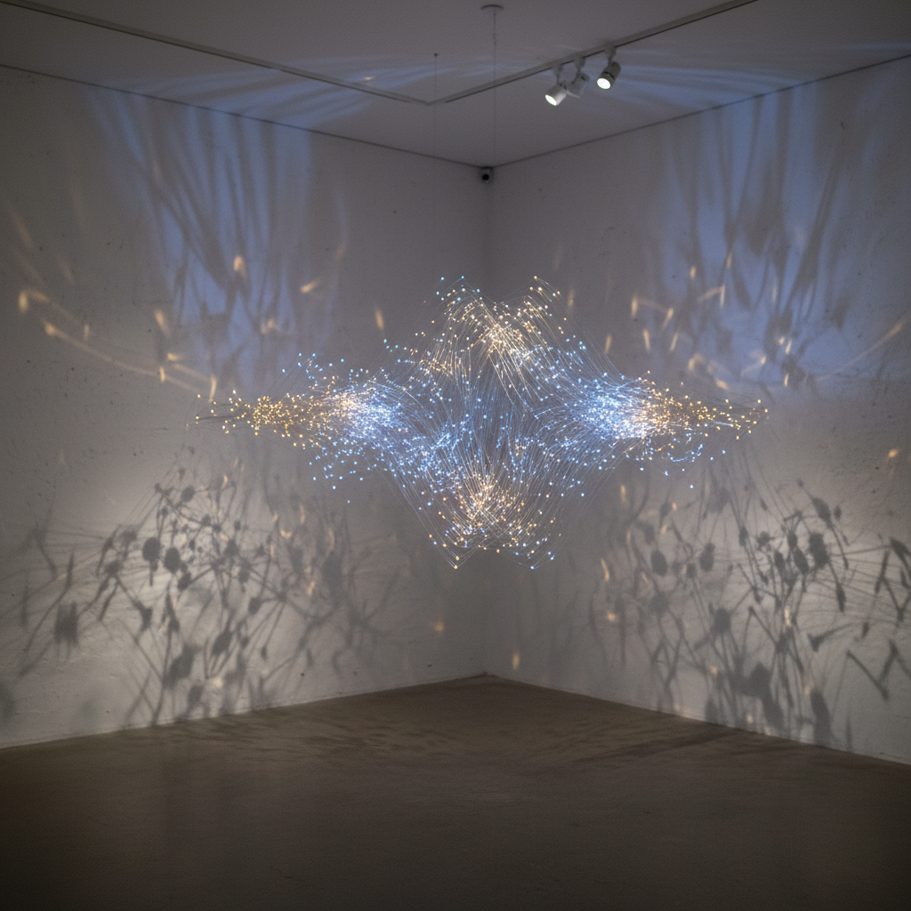 빛과 그림자가 어우러진 전시물