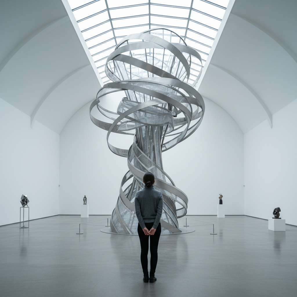 작품을 관람하는 사람의 뒷모습