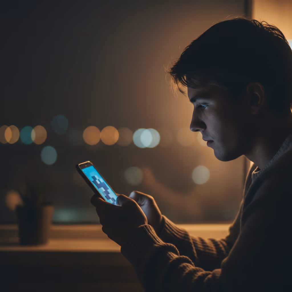 고민하며 가격표를 확인하는 사람의 실루엣