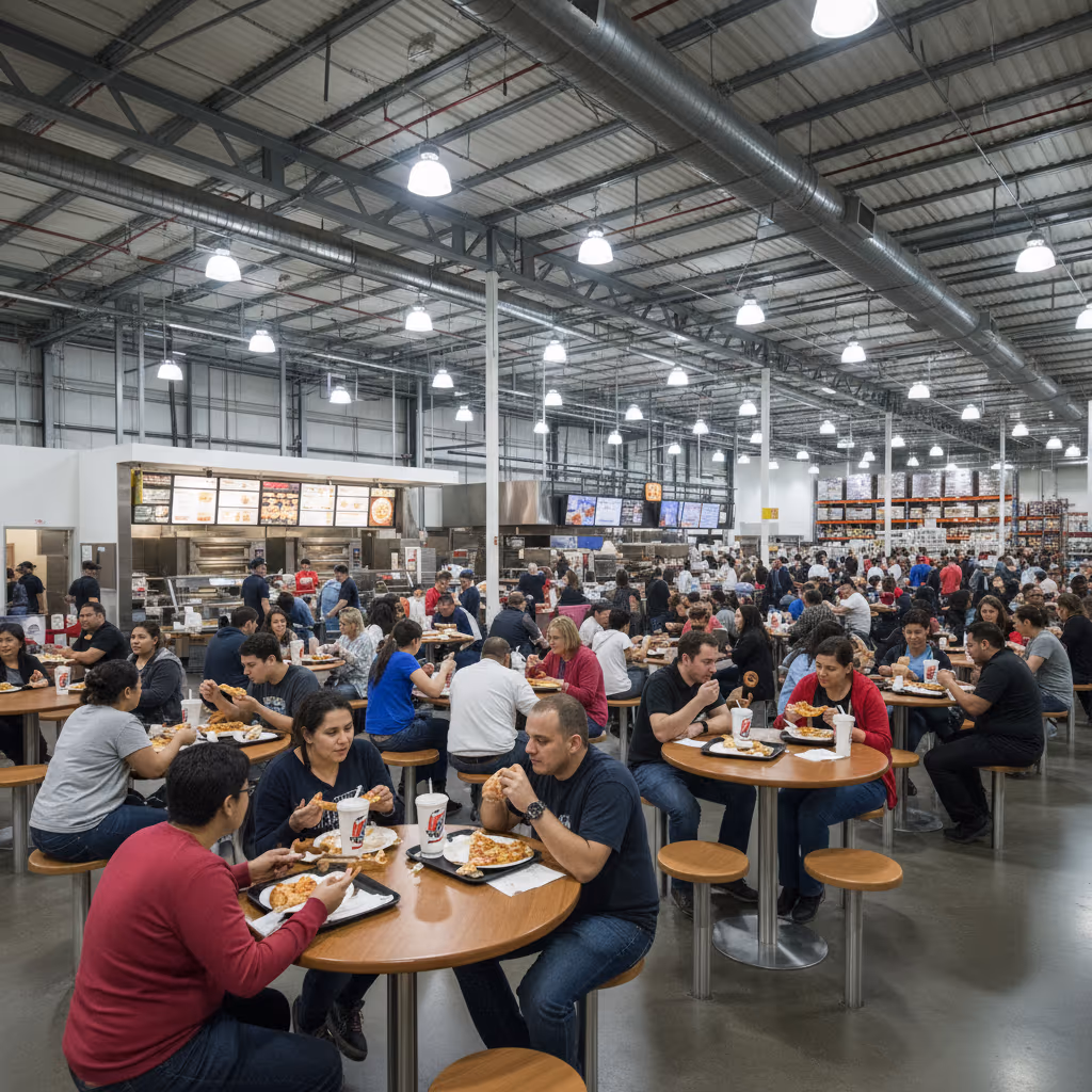 트레이더스 푸드코트의 활기찬 분위기