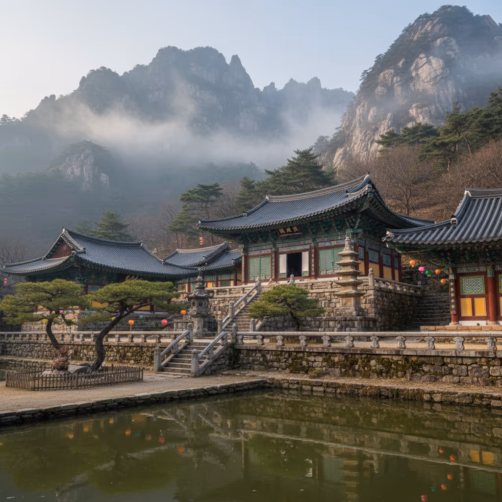 고즈넉한 사찰의 전경