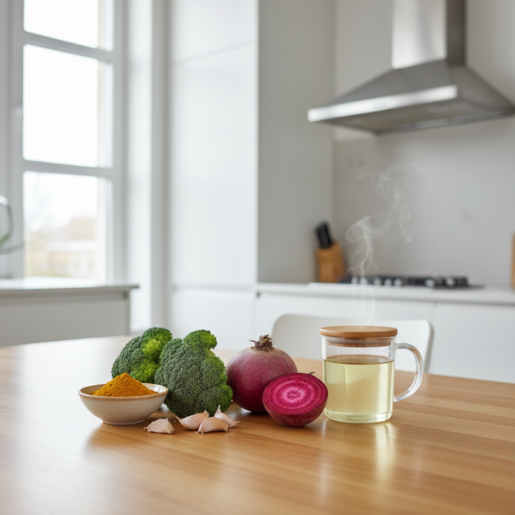 건강한 식재료가 가득한 주방 풍경