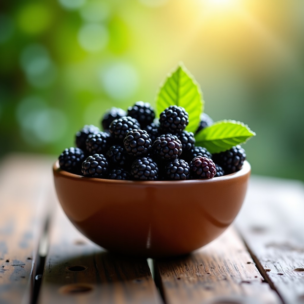 신선한 블랙베리 열매