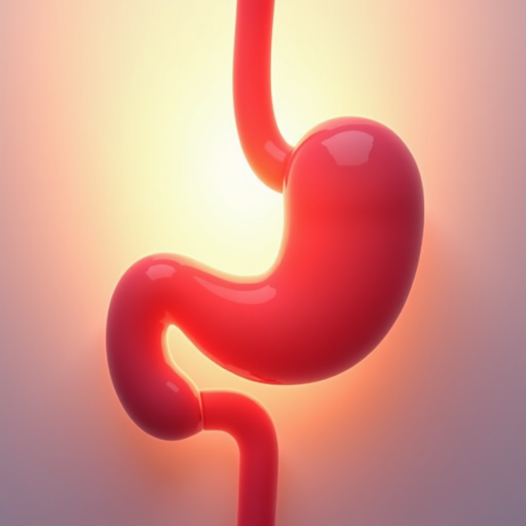 위와 장 건강을 상징하는 추상적인 이미지