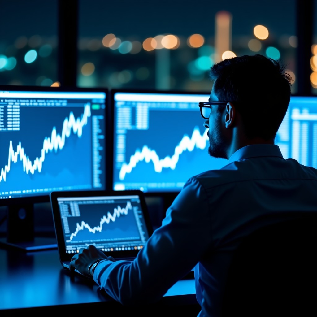 시장을 감시하는 투자자의 모습
