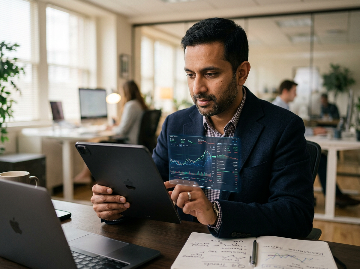 경제 지표와 기업 투자를 고민하는 모습