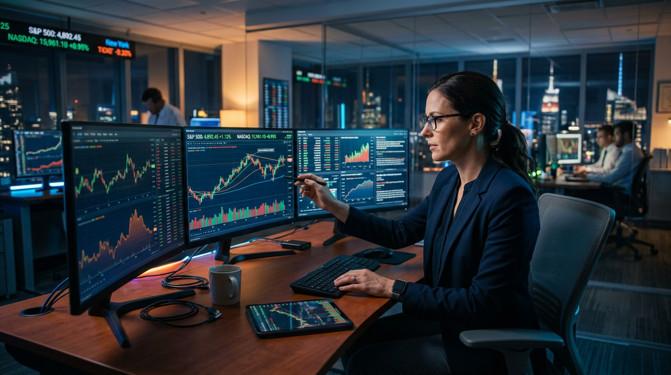 금융 시장의 흐름을 분석하는 분석가의 시선