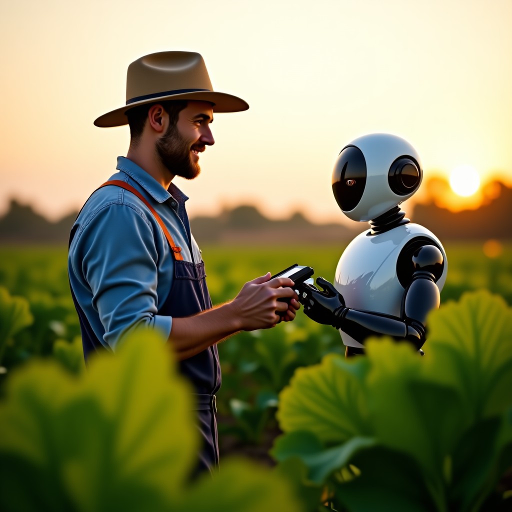 미래형 농장과 농부의 조화