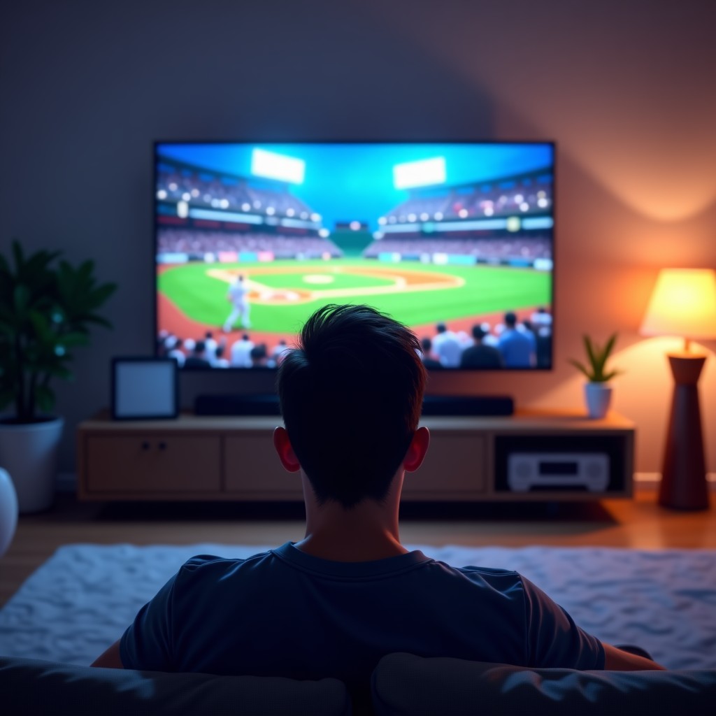 경기 시청을 준비하는 야구 팬