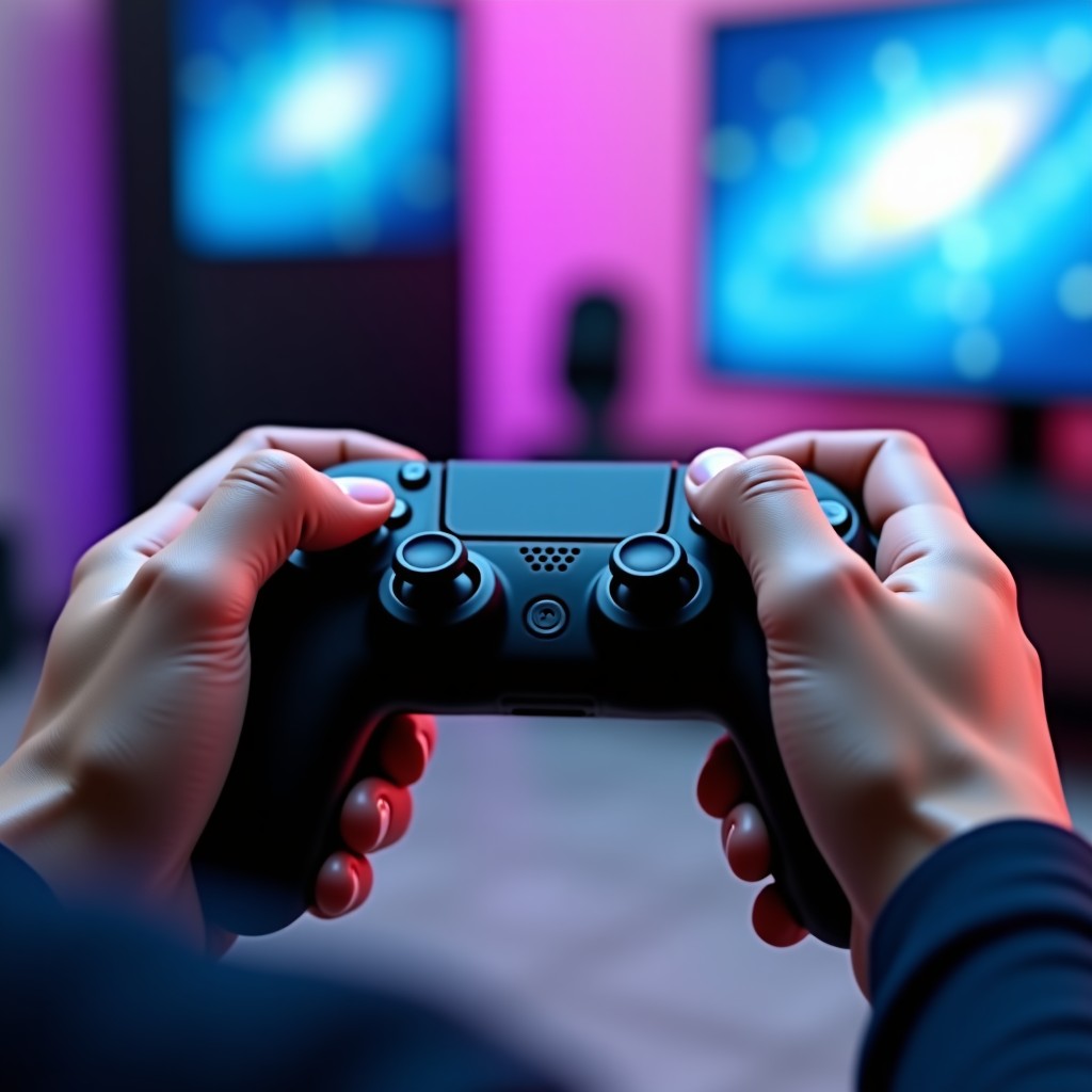 게임 컨트롤러를 든 손