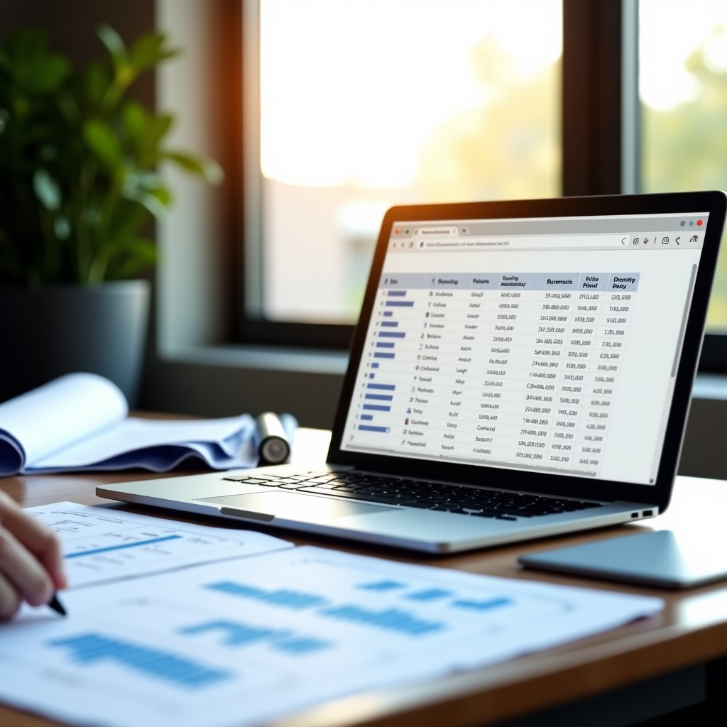 건설업 서류 업무를 처리하는 모습