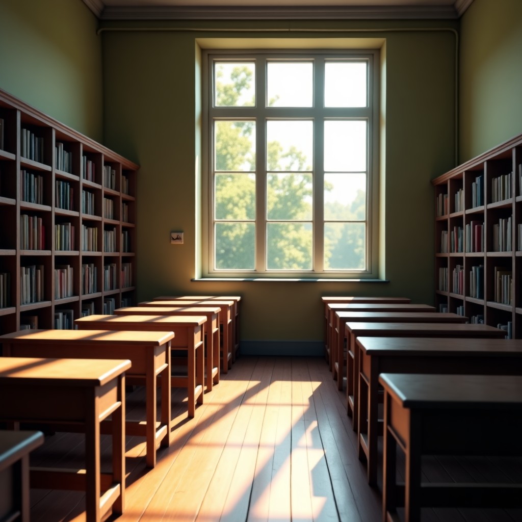 애틋한 분위기의 도서관 장면