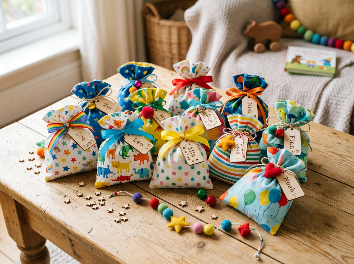 깔끔하게 포장된 어린이 답례품