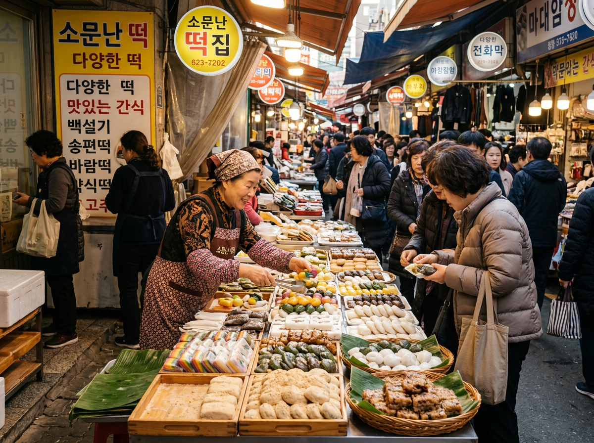 산성시장 전통 떡집의 풍경