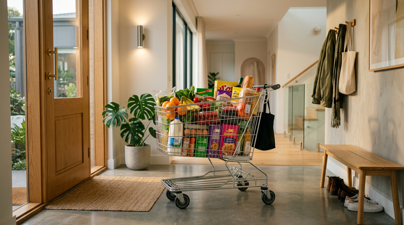 장보기를 마친 깔끔한 카트