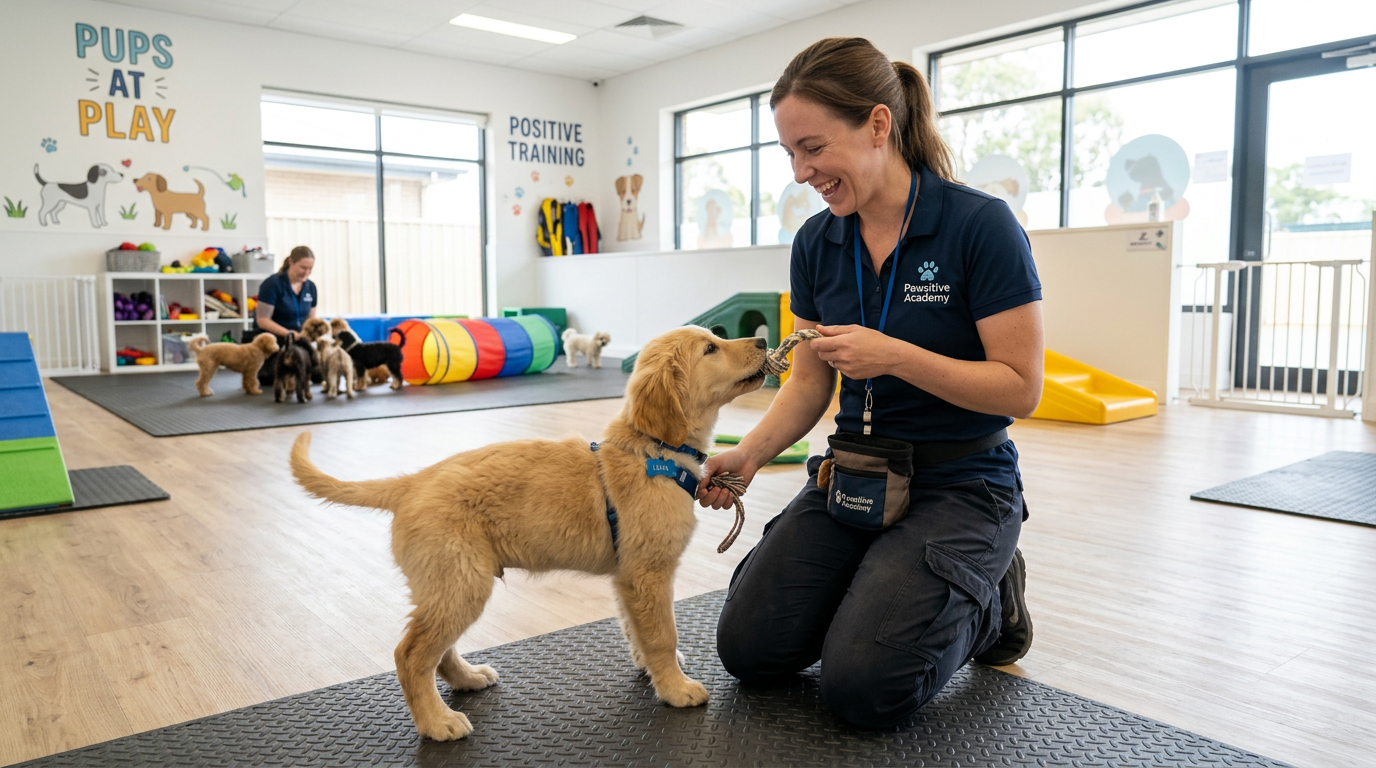 전문적인 반려견 교육 모습