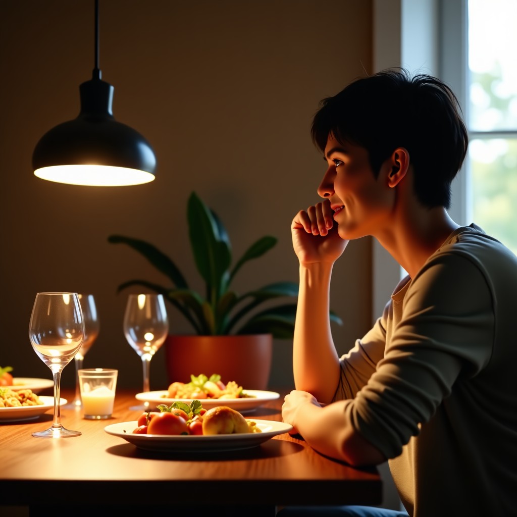 식사 후 자연스러운 트림의 모습