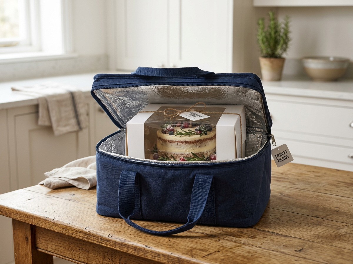 보냉 백에 담긴 케이크 박스