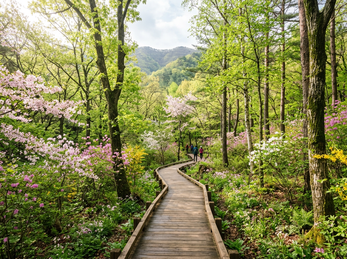 화담숲의 봄 풍경