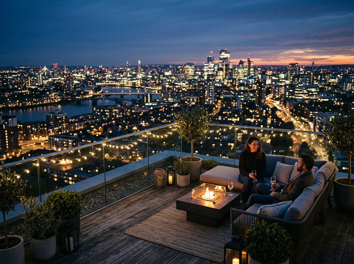 춘천 야경이 보이는 루프탑 풍경