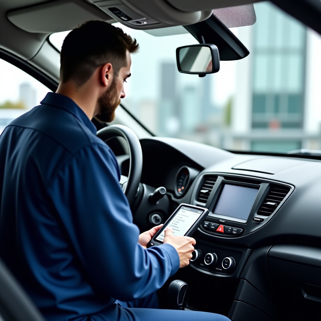 자동차 소프트웨어 업데이트 중