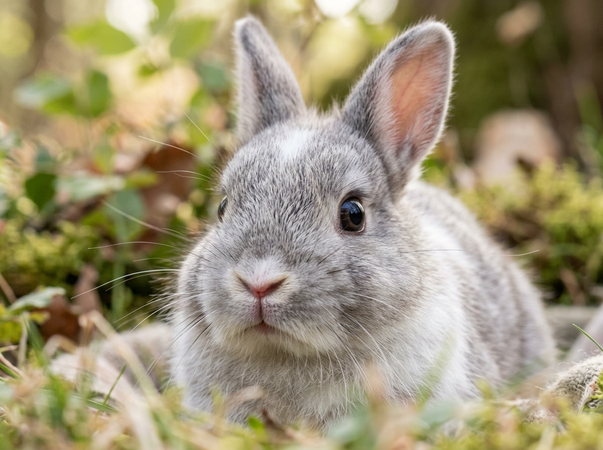 코를 씰룩거리는 귀여운 토끼