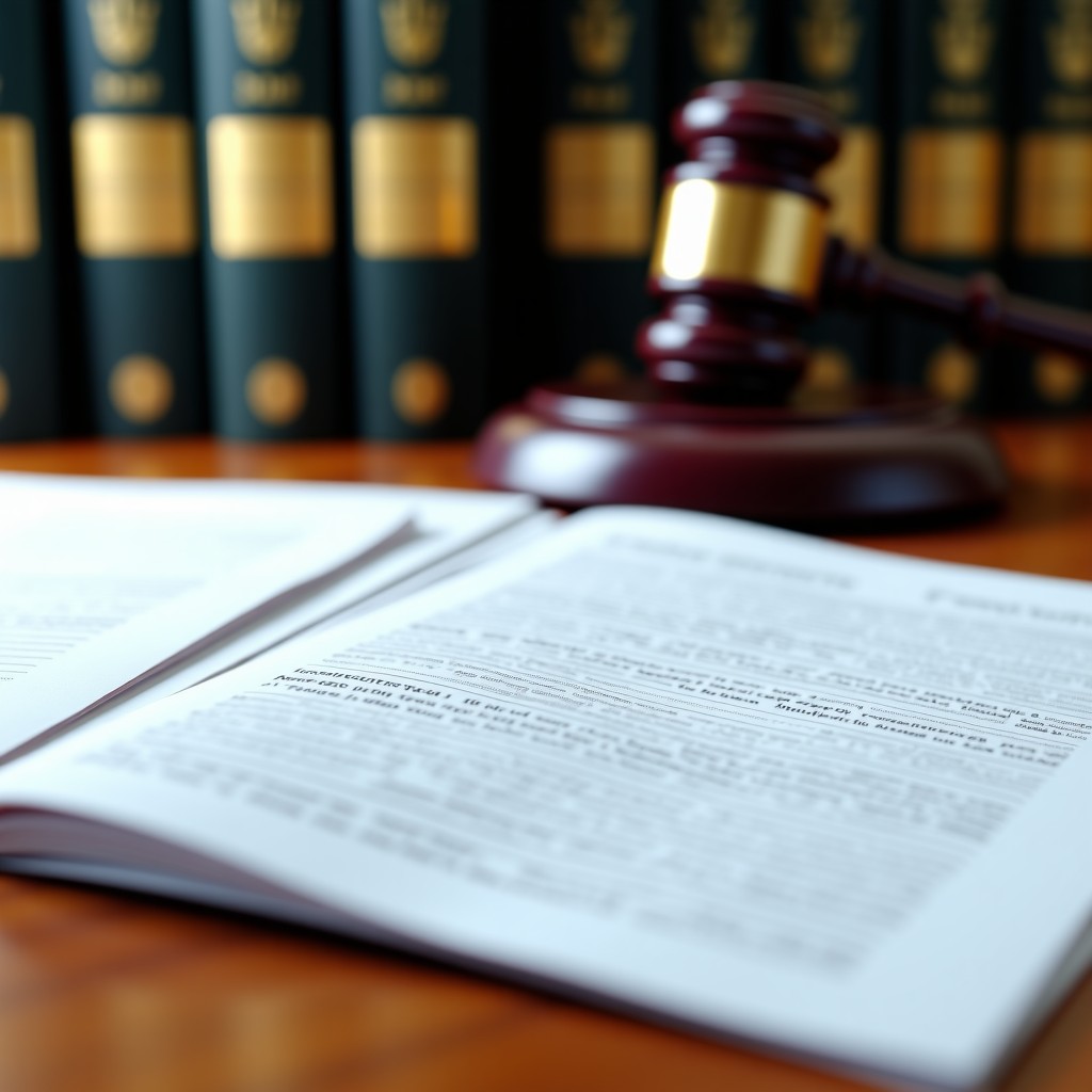Close up of law enforcement documents and evidence folders on a wooden desk, symbolizing the judicial investigation process, professional and serious tone, 4:3