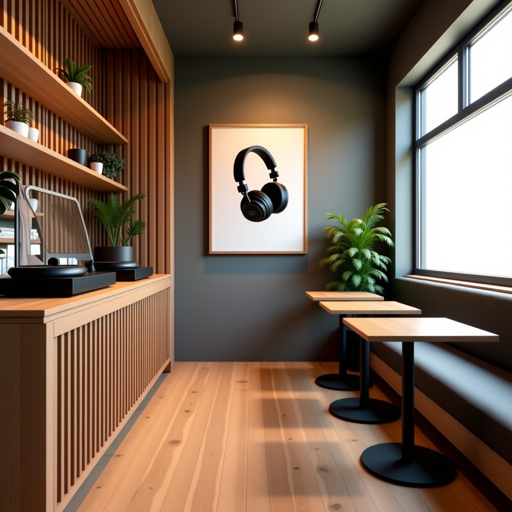 성수동 감성 카페의 턴테이블