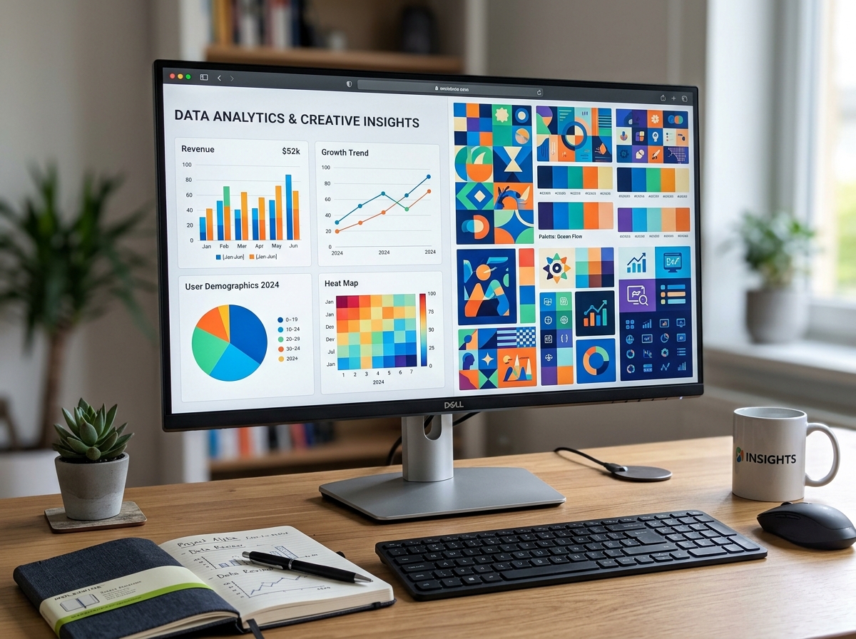 디지털 에셋 분석 중인 노트북 화면