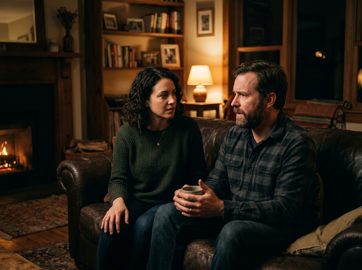 방송 출연진의 진지한 대화