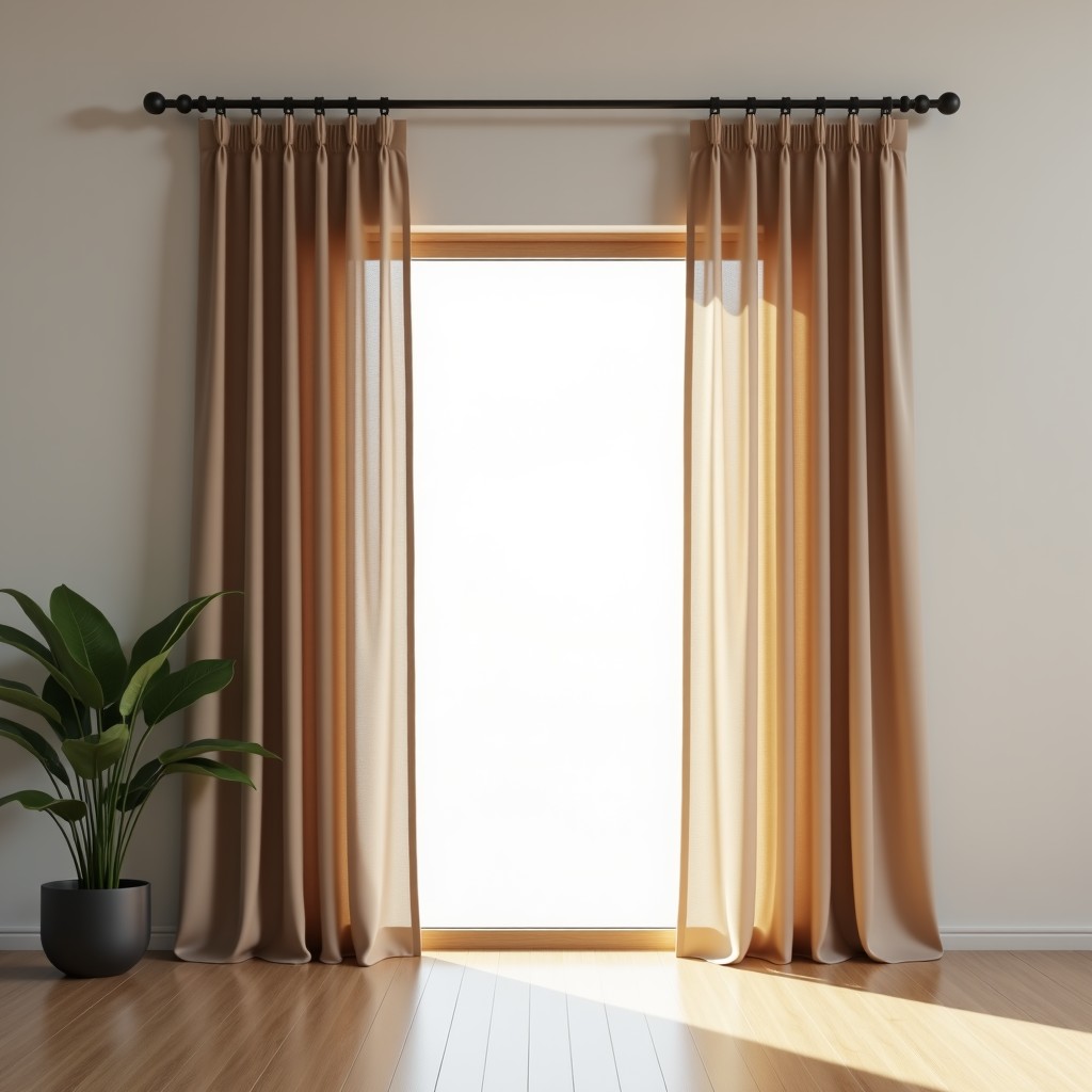 깔끔하게 설치된 옷방 가림막