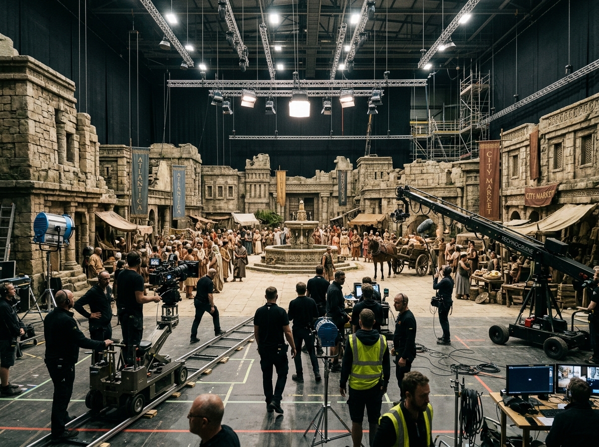 영화 촬영 현장의 거대한 스케일