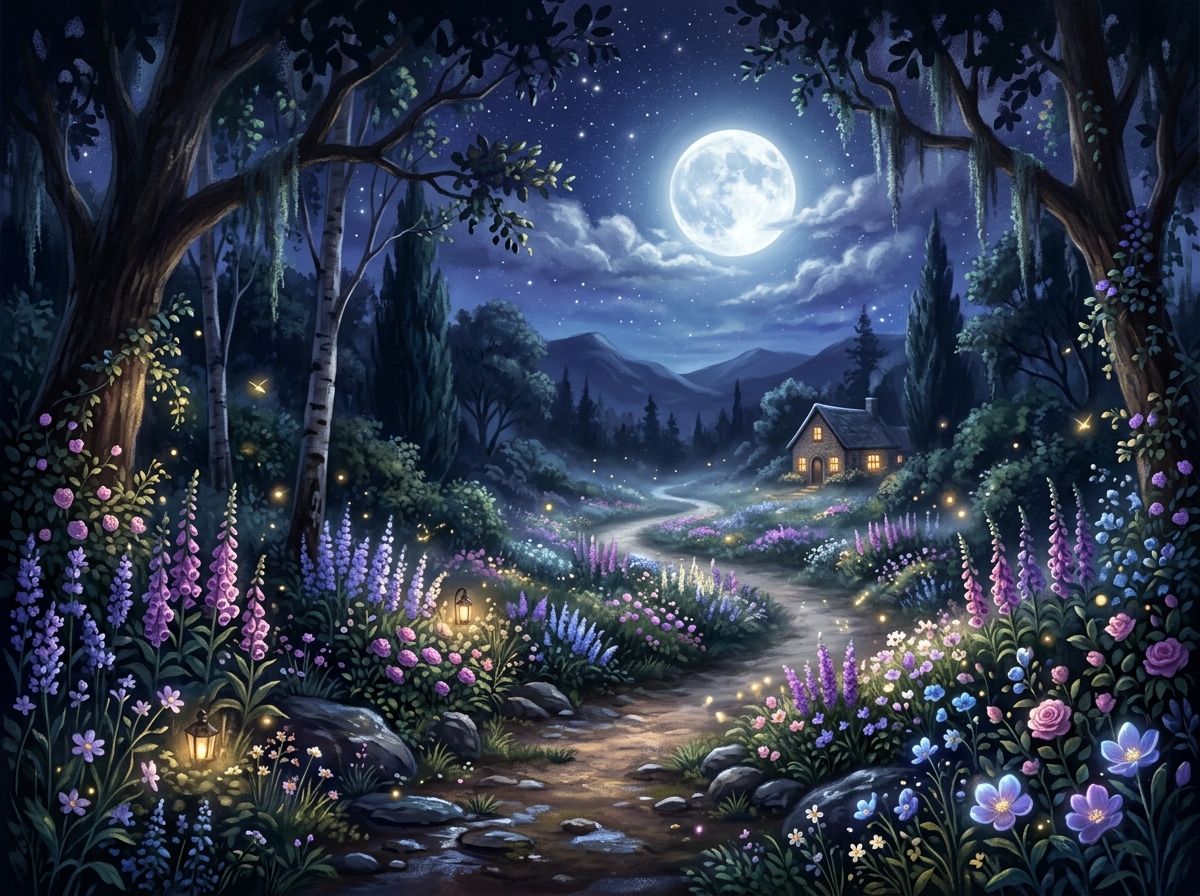 백야의 꽃길 감성 이미지