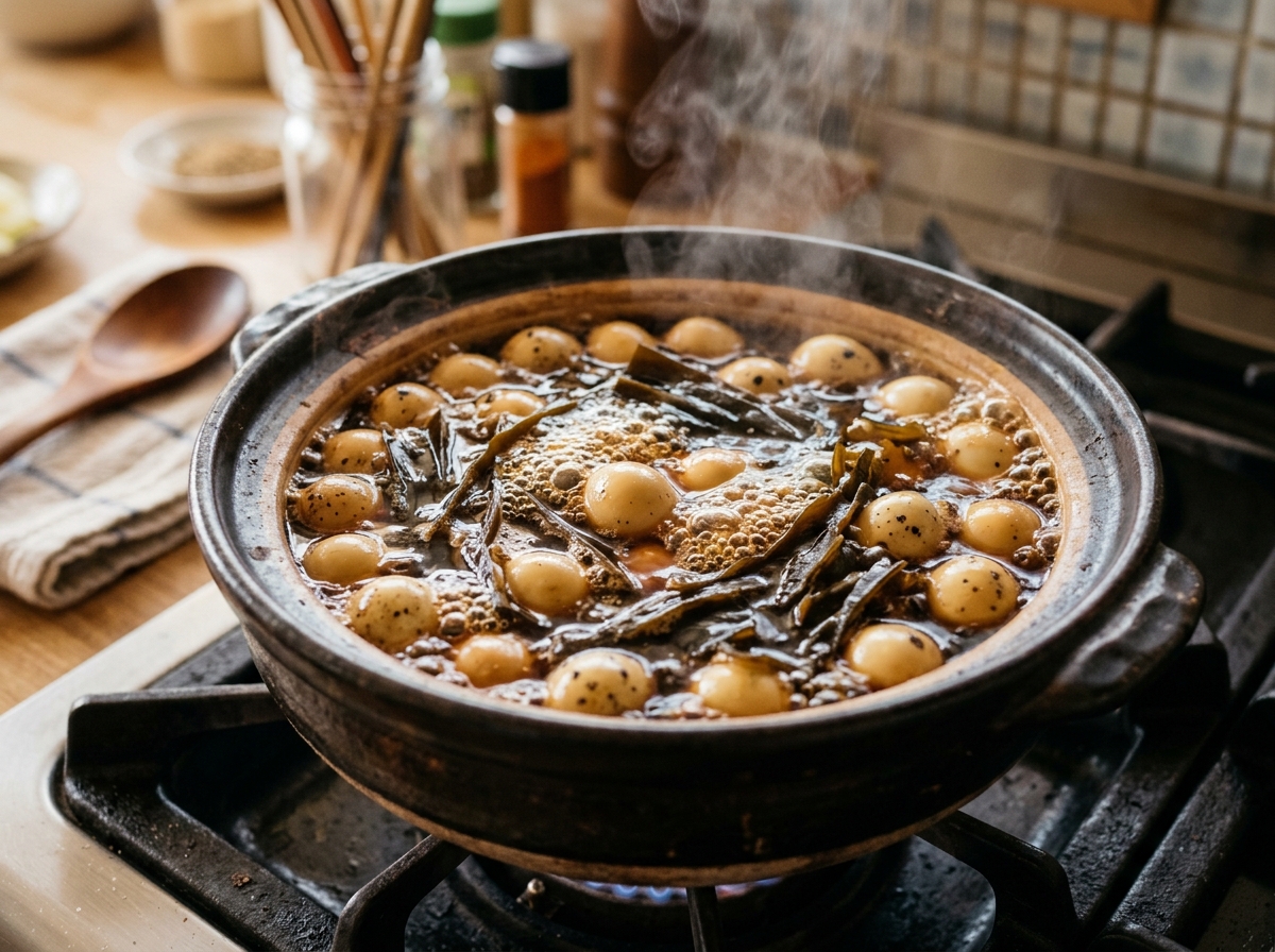 조리 중인 메추리알장조림