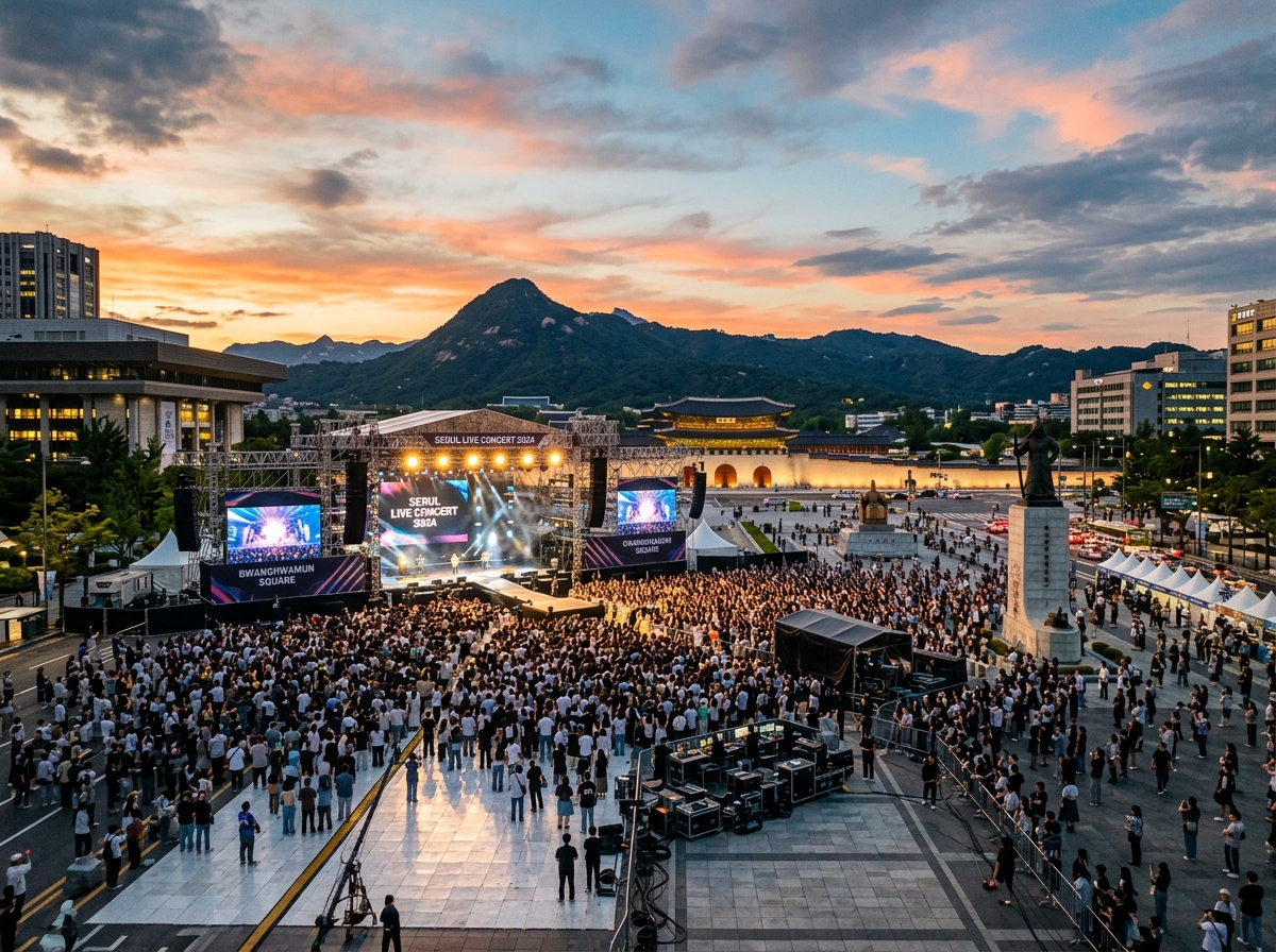 광화문 광장의 화려한 무대 연출