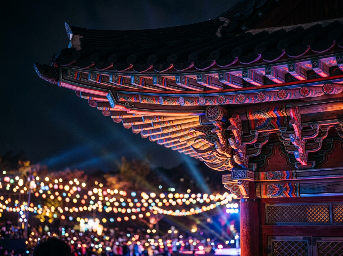 조명 아래 빛나는 광화문 야경