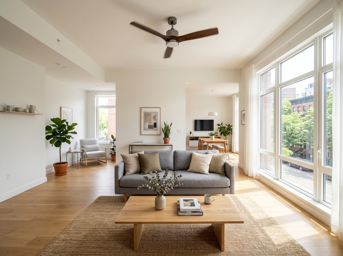 쾌적한 거실 실링팬