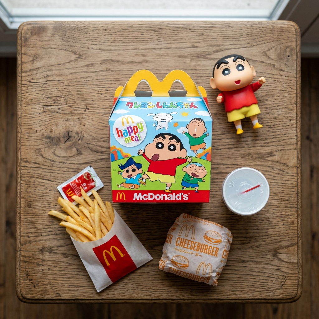 짱구 해피밀 장난감과 맥도날드 세트