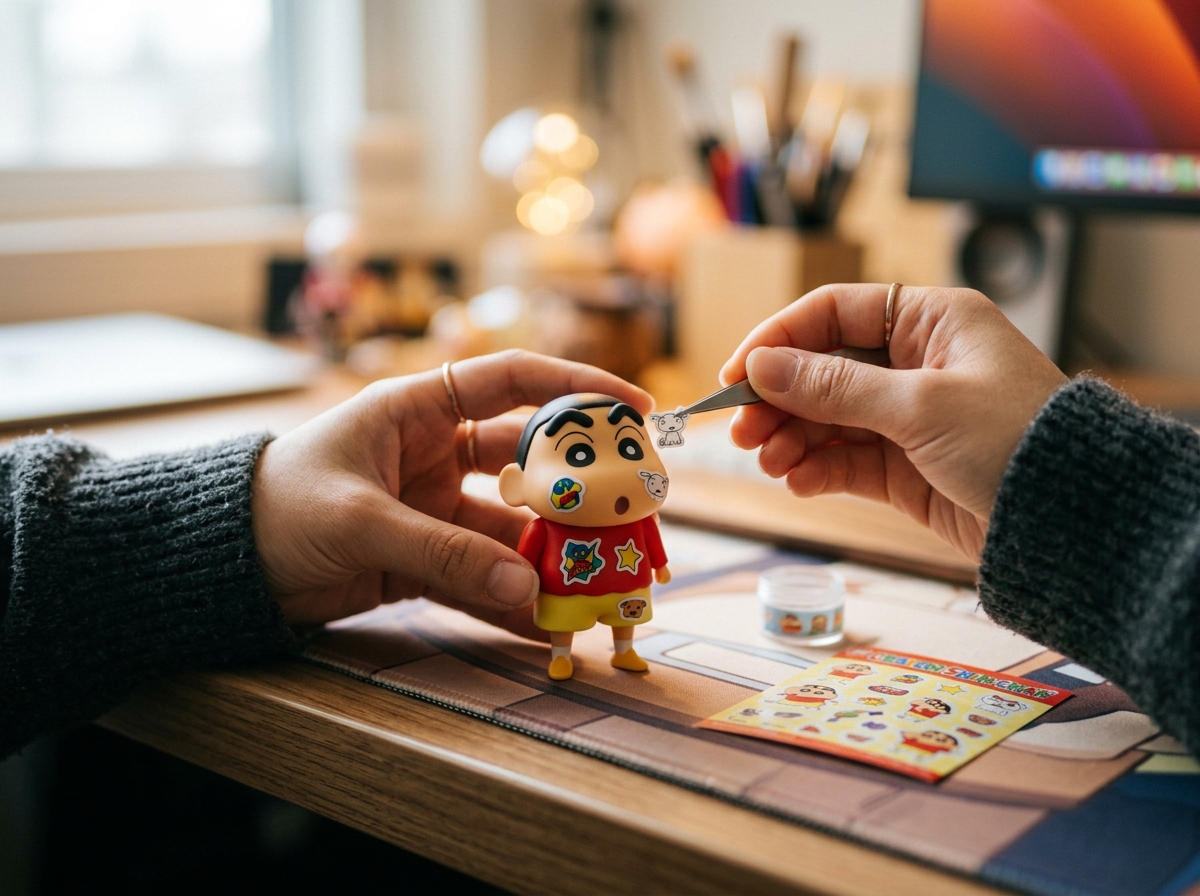 조립 중인 짱구 장난감