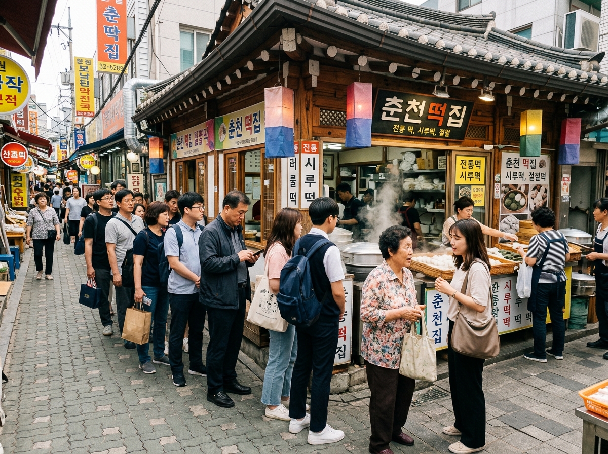 줄 서 있는 사람들 모습