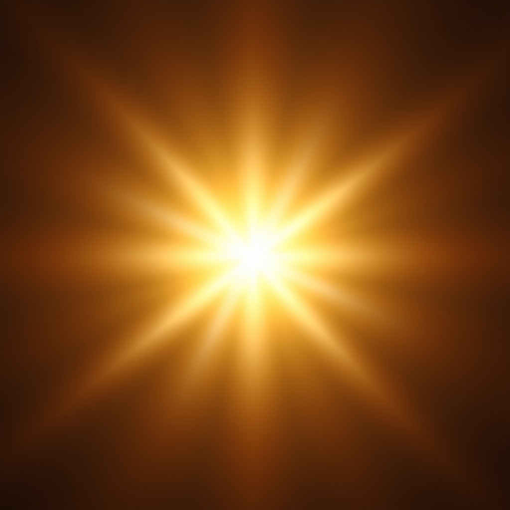 Abstract representation of lens flare and light scattering, cinematic artistic lighting, clean composition, soft golden hues, 4:3 aspect ratio.