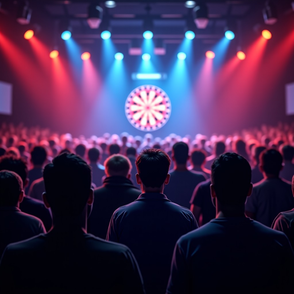 다트 경기를 관람하는 대중