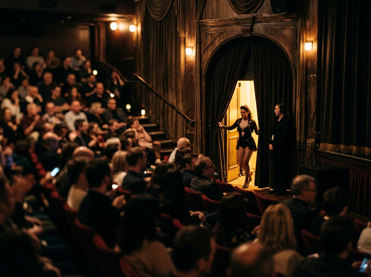 공연장의 활기찬 분위기